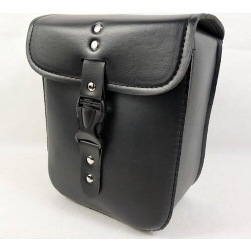 Universal Mini Motorcycle Handlebar Waterproof Sissy Bar Side Bag PU Leather Tool Bag