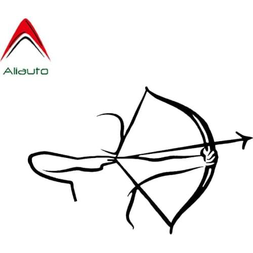 Aliauto Personality Creative Car Sticker Crossbow Archery Sport Fitness Decor Vinyl Decal Accessories Black/silver,13cm*8cm