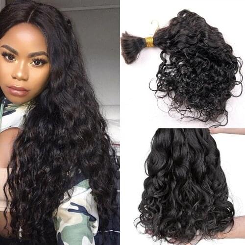 Wet and Wavy Human Hair Bulk For Braiding Brazilian Loose Wave Hair Bulk For Women No Weft Braids Extensions Bundles 1Pcs/Lot
