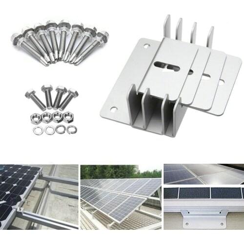 High Quality Set of 4 Z Type Aluminum Solar Panel Mounting Brackets Fixed Tool for Marine RV Boats Solar System Accessories