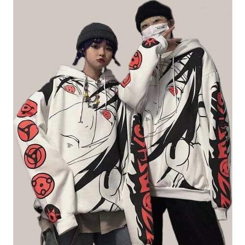 Naruto Tops Streetwear Couple Itachi Sweatshirt Coat Fashion Cartoon Sasuke Japan Hoody Cool Unisex Harajuku Hoodie Men Women