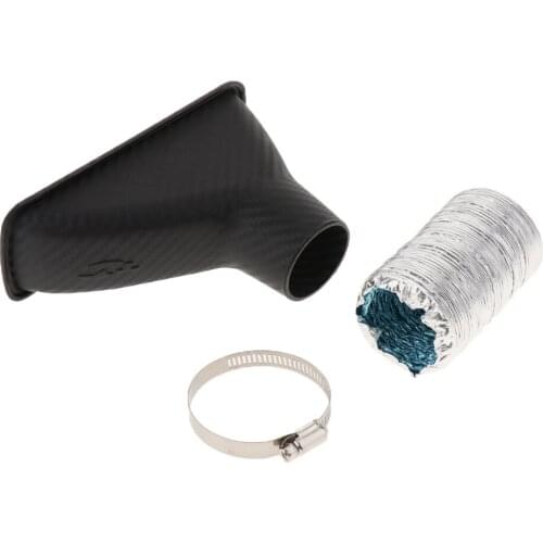 Car Bumper Air Intake Trim Grille Mount Pipe Funnel Clamp Carbon Look