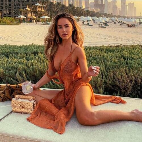 Womens Swimsuit Sexy Pareo Beach Cover Up Swimwear 2021 Bathing Swimming Woman Swimsuits Summer Dress knitting Bikini Tunic New