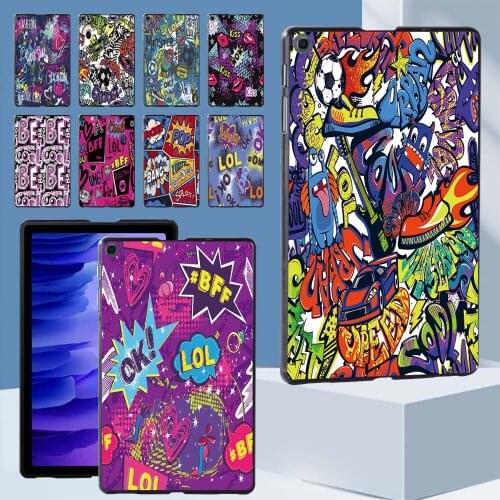 Graffiti Art Series Hard Shell Case Cover for Samsung Galaxy Tab A7 10.4" 2020 T500 T505 Durable Tablet Shell Case + Free Stylus