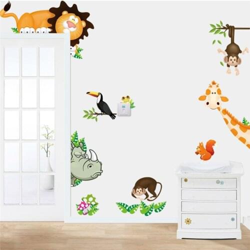 Animal Wall Stickers For Kids Room CD001 Baby Room Decorative Sticker Cartoon Wall Decals Home Decorations Mural Art Stickers