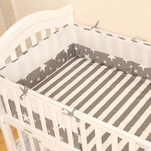 100%Cotton Grey Star Baby Bumper Bedding Sets Infant Bed Bumpers Protector Baby Cribs bumpers around guardrail Baby Products 1pc