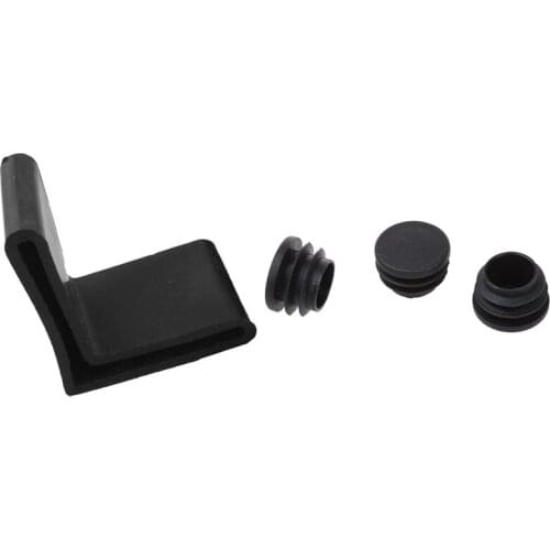 10Pcs Chair Table Legs Plastic Cap Round Ribbed Tube Insert with 10Pcs Rubber Covers Furniture Angle Iron Foot Pads
