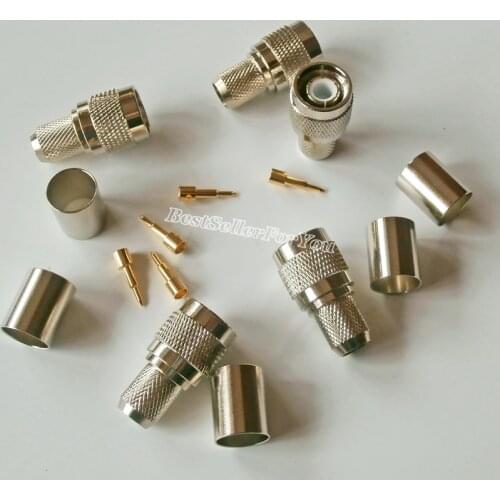 10Piece TNC Male Plug Crimp For RG8 RG165 LMR400 7D-FB RF Straight Coax Connector