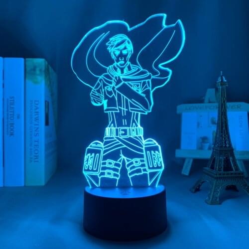 Anime 3d Lamp Attack on Titan Erwin Smith for Bedroom Decorative Light Kids Birthday Gift Attack on Titan LED Night Light Manga