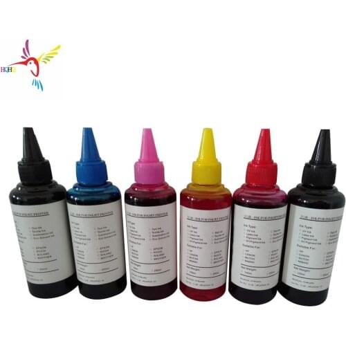 6x100ml Color Waterproof Pigment Ink For Epson 1390 1400 1410 1430 R230 T60 T0791 T0811 T0801 T0821 T0851 Photo Printers