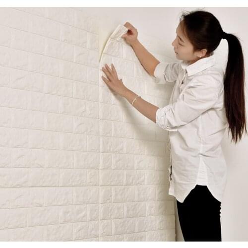 70*77 3D Brick Wall Stickers Self adhesive DIY PE Foam Wallpaper Living Room TV Background Decor Panels Kids Room Protection