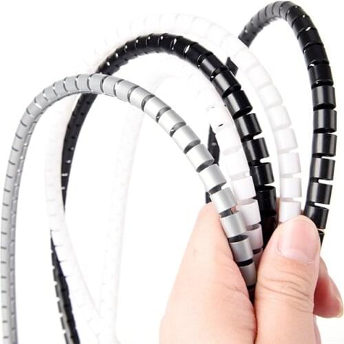 8mm 1M Line Organizer Pipe Protection Spiral Wrap Winding Cable Wire Protector Cover Tube