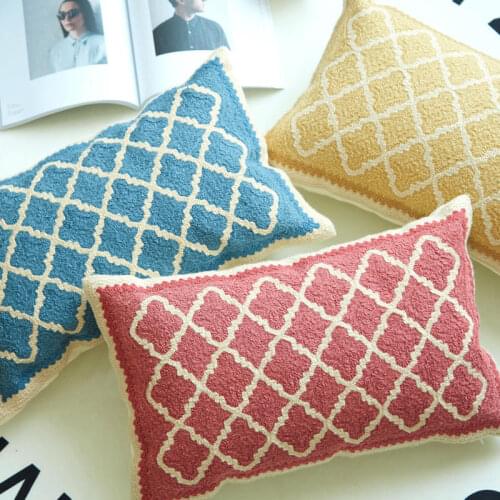 DUNXDECO Cushion Cover Waist Decorative Pillow Case Modern Simple European Geometric Embroidery Bedding Sofa Coussin Decorating