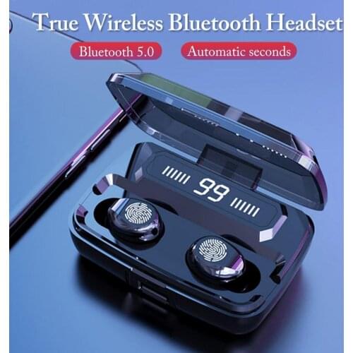 F9-E Bluetooth 5.0 LED Display TWS Voice Prompts Noise Cancelling Sport Wireless Headphon In-Ear Earbuds