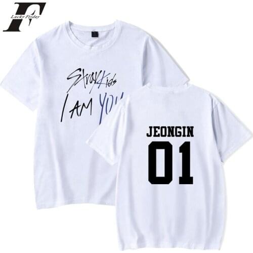 2018 kpop Stray Kids kpop I Am You Short Sleeve T-shirt Cotton harajuku tshirt Summer T-shirt Casual Clothes Plus Size