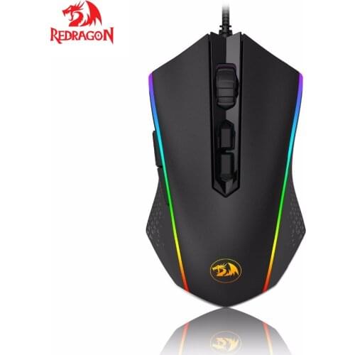 Redragon USB Gaming Mouse RGB LED Backlit 10000 DPI Programmable Ergonomic Design 8 buttons Computer Gamer Mouse M710