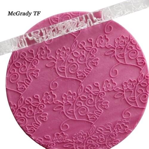 Flower Rolling Pin For Cupcake Design Fondant Cake Impression Rolling Pin Pastry Roller Embossing Baking Tools Fondant Tools