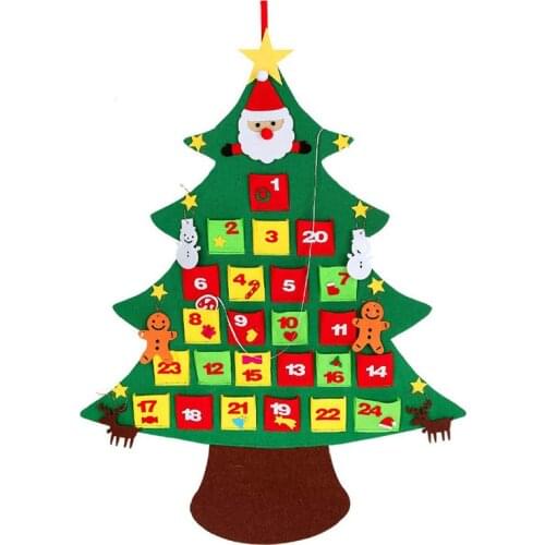 Christmas Advent Calendar Wall Hanging DIY Countdown to Christmas Calendar with Pockets Xmas Decoration
