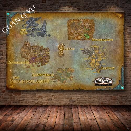 World of Warcraft Nostalgic Map Game Poster Decorative Painting Wall Art canvas painting wall pictures for living room Poster