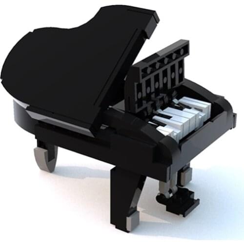 MOC Elegant Art Grand Piano Drum Guitar DIY Building Blocks Model Music Education Bricks Toy Ornaments for Children Girl Gift