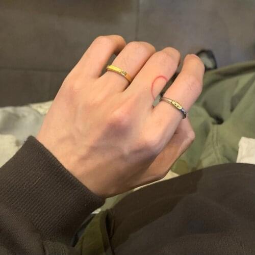 Fashion Gold Silver Color Vintage Narrow Party Open Rings Creative Classic Smiling Face For Women Size 14-15mm Adjustable