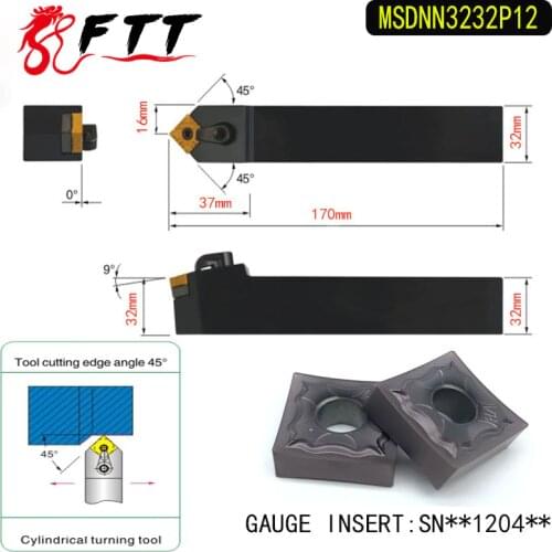 MSDNN3232P12 45 Degree External Turning Tool Holder For SNMG120404 SNMG120408 Used on CNC Lathe Machine