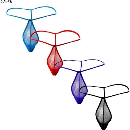 Micro Bikini Underwear Men New 2020 Mens Sexy G-string Penis Pouch Mesh Thong Low-rise Male U Convex Pants