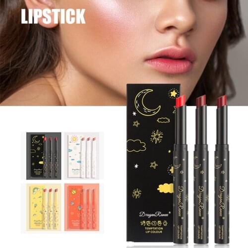 High Quality 3pcs/set Lipstick Velvety Set Long Lasting Nonstick Cup Not Fade Makeup Cosmetics Kit for Girl Women