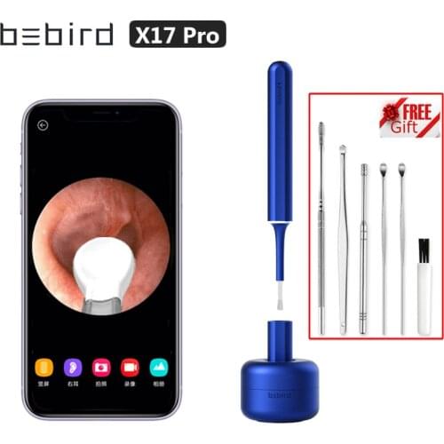 New Bebird X17 Pro Visual Ear Stick In-ear High Precision Endoscope Safety Ear Wax Removal Cleaner 300W Mini Camera with Base