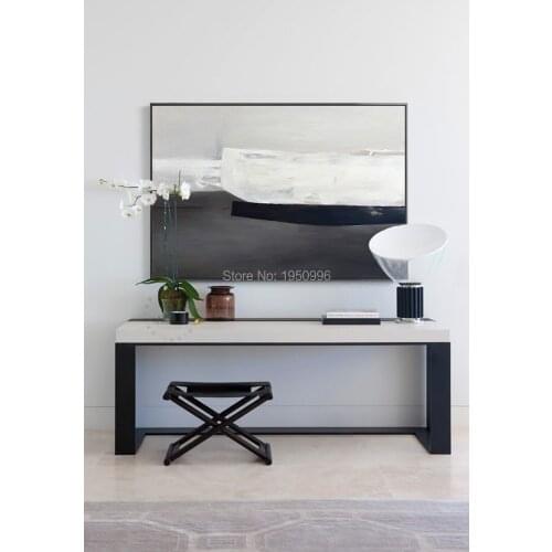 Black White Gray New Style Bright Handpainted Oil Painting On Canvas Painting Wall Art Wall Pictures For Living Room Home Decor