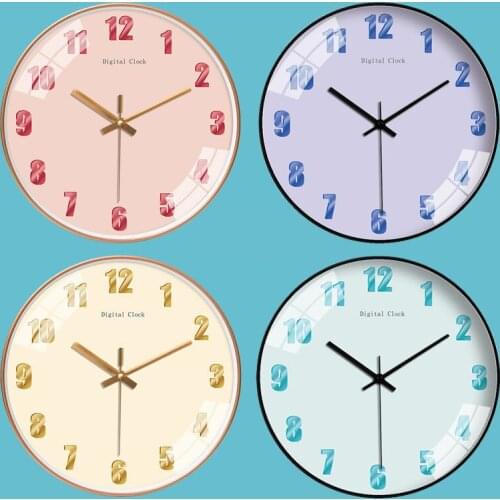 Nordic Solid Color Wall Clock Modern Design Home Fashion Mute Clocks Decorations for Living Room Bedroom Office 8/10/12/14 Inch