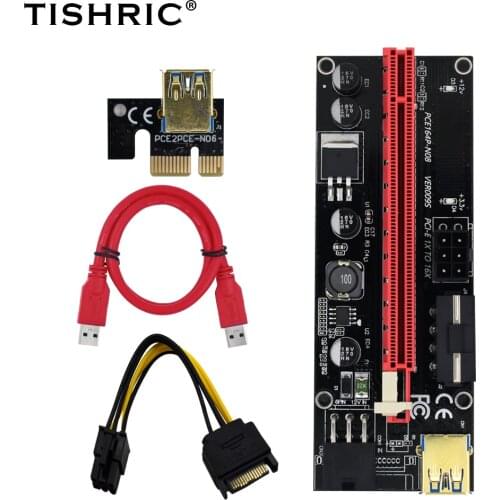 TISHRIC VER009S Riser Card Pci Express Riser 009s PCI-E 1X To 16X Card Adapter Riser For Video Card For BTC Mining Miner