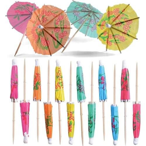 Drink Umbrella Cocktail Picks,220 Pcs Assorted Tropical Color Party Picks for Bars,Picnic,Cake,and Party Decoration