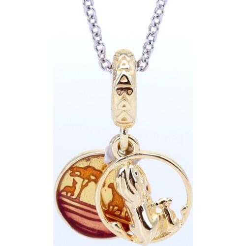 Bewill Lion King Simba Mufasa Hanging Decoration Creative Pure Silver Simba And Mufasa Sunset Pendant Original Beads Charms