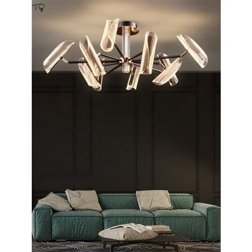 Nordic Luxury Atmosphere Decorative Chandelier Lighting Modern Acrylic Led Suspension Luminaire Living Room Bedroom Restaurant