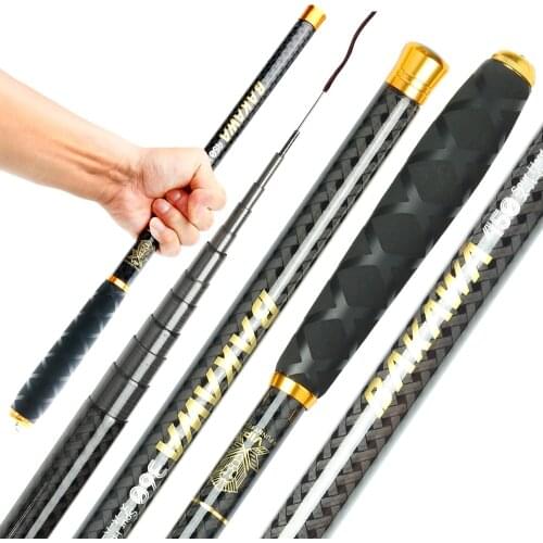 JOSBY 3.6M -7.2M Carbon Fiber Fishing Rod Mini Travel Telescopic Ultra-light Super Hard Stream Hand Pole River Feeder Carp Pesca