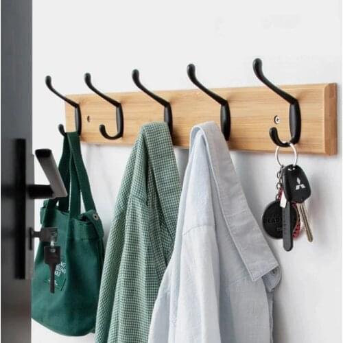 Nordic Fashion Home Decor Coat Hook Double Hooks Hallway Bedroom Door Hat Clothes Rack Hanger Kitchen Toilet Wall Brack Hook