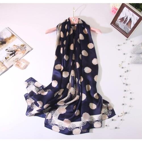 [SLKSCF] 180X70CM High Quality 9 Mommie Silk Satin Long Scarf Capes Brief Rose Print Scarves Real Silk Handkerchief Pashmina