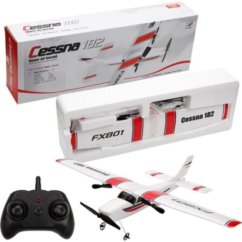 Assembled Fighter FX801 RC Plane EPP Foam Glider Airplane Gyro 2.4G 2CH RTF Remote Control Wingspan Aircraft for Beginner