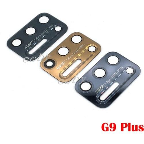 50pcs Rear Back Camera Glass Lens Cover For Motorola Moto G9 Plus with Ahesive Sticker