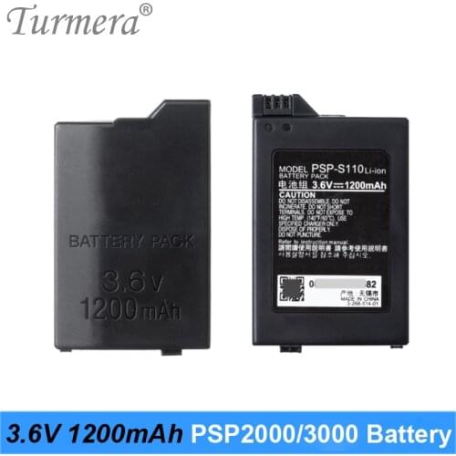 Turmera 1200mAh 3.6V Lithium Li-ion Rechargeable Battery Pack Replacement for PSP-2000 PSP-3000 in Series of 3001 3004 3008 2004