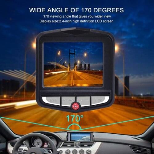 YLKGTTER HD Car DVR Driving Recorder Wide Angle Easy Install Driving Recorder Video Night Vision Loop Recording Motion Detection