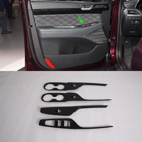 Factory Price Car Interior Accessories Decorative ABS Black Window Rise Cover Glass Up Down For Palisade