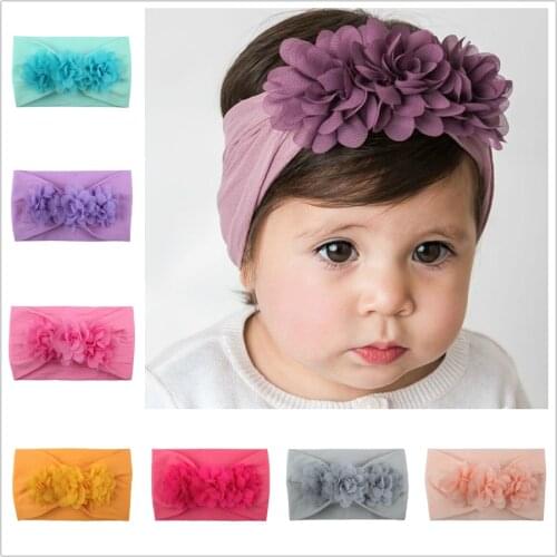 New 1PC Fashion Baby Girls Headband Kids Toddler Princess Floral Elastic Hair Band Hair Band Accessories Headwear Headwrap
