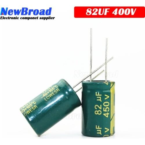 10PCS Aluminum electrolytic capacitor 82UF 400V 450V high frequency low resistance long life 400V 450V 82UF 18*25 16*25 18*30MM
