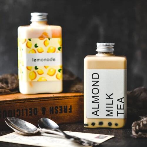 10pcs Net red ice coffee cup transparent packaging party bubble tea cup fresh juice bottle wine plastic bottles with lid 300ml