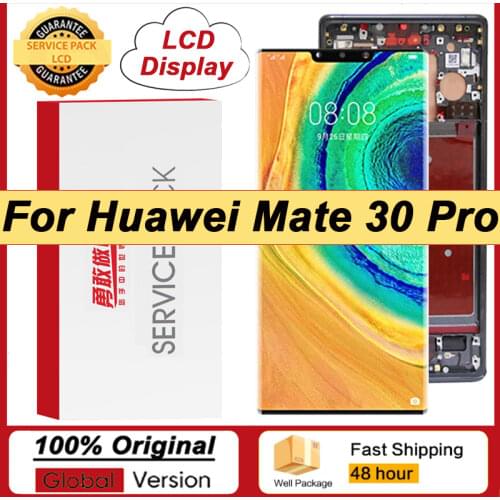 100% Original 6.53'' AMOLED Display LIO-L09 for Huawei Mate 30 Pro Full LCD Touch Screen Digitizer Repair Parts + Service Pack