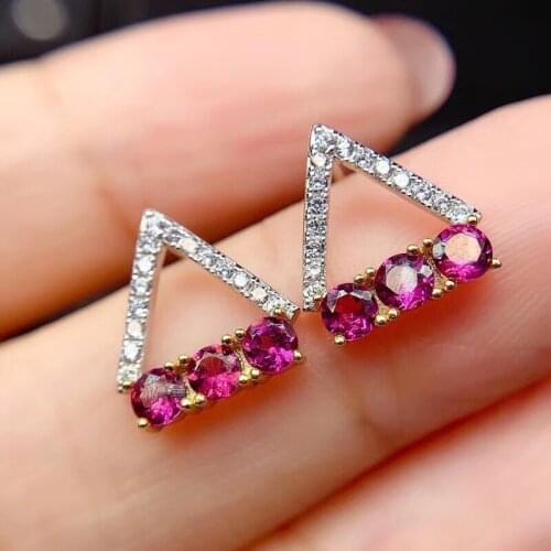 100% Real and Natural Garnet Earring Natural And Real 925 sterling silver Garnet Earring