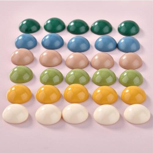 100pcs/lot 12mm color print geometry rounds shape flatback resin beads diy jewelry earring/garment pendant accessory