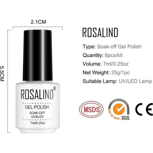 2021 New 6pcs/set 7ml Soak Off UV Gel Polish Quick Building Nail Tips Tool